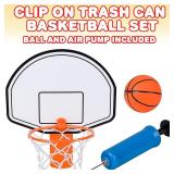 ArtCreativity Mini Basketball Hoop Trash Can Set, Includes Clip-On Hoop with Backboard, Inflatable Ball and Pump, Fun Indoor Basketball Hoop for Kids, Office Toys, Trashketball Classroom Games - Retai