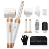 Blow Dryer Brush 7 in One, Negative Ion Hair Dryer Brush Set Upgrade Hot Air Brush Air Styler Curling Wrap Air Curler