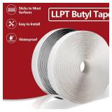 LLPT Butyl Tape White 34 Inch x 33Ft Tight Seal for Leak Proof EPDM RV Repair Window Glass Boat Sealing Roof Pipe Patching(WST343) - Retail: $15