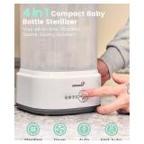 GROWNSY Bottle Sterilizer and Dryer, Compact Electric Steam Baby Bottle Sterilizer (Esterilizador de Biberones), Bottle Sanitizer for Baby Bottles, Pacifiers, Pump Parts - Retail: $60