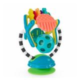 Sassy Teethe and Twirl Sensation Station 2-in-1 Suction Cup High Chair Toy, Developmental Tray Toy for Early Learning, Ages 6+ Months - Retail: $10