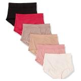 Warnerfts womens Blissful Benefits Dig-free Comfort Waistband Microfiber 6-pack Rs9046w Brief, MinkSunset BlushToasted AlmondBlackRosewaterVivacious, Medium US