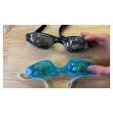 Outdoors pool swimming goggles blue and black 2 pack anti fog UV shield  -
