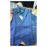 LOLANTA Boys Vest Tuxedo Suit Wedding Ring Bearer Outfit, size 170 blue -