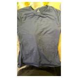 Dark blue womens t shirt medium 75percent nylon 25percent spandex -