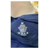 Dark blue womens t shirt medium 75percent nylon 25percent spandex -