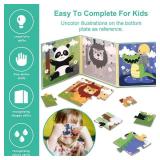 Magnetic Puzzles for Kids Ages 2-4, Montessori Toys Advanced Version 9-12-16 Piece Animal Jigsaw Puzzles Book for Toddlers, Travel Games, Preschool Educational Learning Toys for 3-5 Year Old Gifts - R