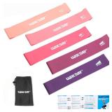 WIKDAY Resistance Bands for Working Out Exercise Loop Bands Workout Bands Set for Men Women Body Stretching, Training, Home Workout, Physical Therapy, Booty Legs, Set of 5 (Pink) - Retail: $5