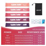 WIKDAY Resistance Bands for Working Out Exercise Loop Bands Workout Bands Set for Men Women Body Stretching, Training, Home Workout, Physical Therapy, Booty Legs, Set of 5 (Pink) - Retail: $5