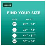 Depend Fresh Protection Adult Diapers, Incontinence Underwear for Men, Disposable, Maximum, SmallMedium, Grey, 32 Count, Packaging May Vary - Retail: $21