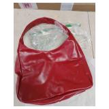 Red faux leather handbag -