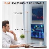 Dual Monitor Stand - Vertical Stack Screen Free-Standing Monitor Riser Fits Two 13 to 34 Inch Screen with Swivel, Tilt, Height Adjustable, Holds One (1) Screen up to 44Lbs HT05W-002 White - Retail: $3