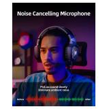 Gaming Headset with Microphone, Gaming Headphones Compatible for PS4 PS5 Xbox PC with RGB Lights, PlayStation Headset with Noise Reduction 7.1 Surround Sound Over-Ear and Wired 3.5mm Jack (Black) - Re