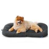 Bedsure Washable Dog Crate Pad for Small Dogs, Anti-Slip Puppy Kennel Dog Bed for Crate - Ultra Soft Fleece Flat Thin Pet Mat (Not Chew Proof), Grey 23\x17\in - Retail: $14in