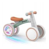 SEREED Colorful Lighting Baby Balance Bike, Toys for 1 Year Old Boys Girls, 12-24 Month Toddler Balance Bike with 4 Silence Wheels, First Birthday Gift (Green) - Retail: $50