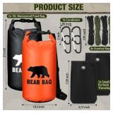 Foilswirl Bear Food Bag Hanging System - Ultralight, Waterproof, Includes 2 Bags, Pulley, 4 Ropes, 4 Clips, 2 Rock Pouches (Black, Orange) - Retail: $28