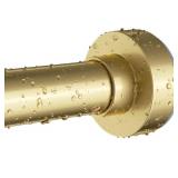 Emlaoe Gold Shower Curtain Rod 34-66 Inches(2.8-5.5ft) Never Rust Adjustable Shower Rod Spring Tension Non Slip No Drilling Shower Rods for Bathroom Garland Window - Retail: $17
