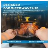 MNSZRYBO Tall Glass Microwave Splatter Cover for Food with Vent Hole 100percent Food Safe 10in Plate Splatter Guard Lid with Ceramic Knob BPA Free Cookware Serving Dish Cover Dishwasher Safe