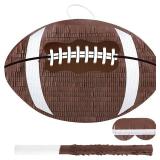 Hooqict Football Pinata with Bat Stick and Hanging Loop for Boys Football Birthday Party Decorations Game Day Tailgate Party Supplies Kids Sports Ball Pinata - Retail: $26