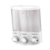 Better Living Products, White 76354 Euro Series TRIO 3-Chamber Soap and Shower Dispenser - Retail: $35