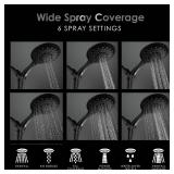 Wellness and Co Aquarius Oil Rubbed Bronze Shower Head with Handheld Spray and Extra Long Hose, Modern Style, 6 Settings, 4.9\ Width, 56 Nozzles, 2.5 GPM - Retail: $1,806in