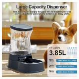Gardner Pet Automatic Dog Water Dispenser Gravity Stainless Steel Water Waterer Feeder, 100percent BPA-Free Large Capacity Water Feeding Bowls for Medium and Large-Sized Dogs Cats Other Pets -(1 Gallo