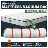 Vacuum Mattress Bag for Memory Foam and Latex with Band, Ideal for Convenient Moving, Storage and Transportation (KingCalifornia King) - Retail: $14,854