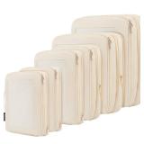 BAGAIL 4 Set6 Set8 Set Compression Packing Cubes Travel Accessories Expandable Packing Organizers (Square Mesh, 06-Beige) - Retail: $50