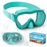 Kids Swim Goggles, Anti-Leak Snork Goggles with Nose Cover and Elastic Fabric Strap, UV Protection Swimming Goggles for Kids Boys Girls - Retail: $10
