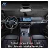 Autovir Foldable Windshield Sun Shade for Car  240T Reflective UV and Heat Shield with Storage Bag | Keeps Interior Cool | Universal Fit for Sedans, SUVs, and Trucks  Medium (64\ x 32\in) - Retail