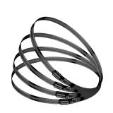 BOTTEN 4pcs Black Hose Clamp,6-7 Inch(155-178mm)304 Hose Clamps Stainless Steel Adjustable Worm Gear Hose Clamps Assortment Kit,radiator hose clamps fuel line clamps - Retail: $10