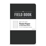 Elan Publishing Company Field NotebookPocket Journal - 3.5\x5.5\in - Black - Lined Memo Book - Pack of 5 - Retail: $11in