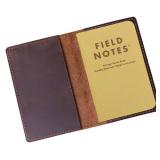 FanandRan Genuine Leather Journal Cover for Field Notes Notebooks, Moleskine Cahier Journal Pocket 3.5 x 5.5 Inches, Bourbon Brown - Retail: $18