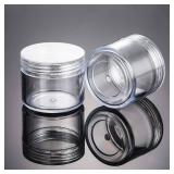20 Pieces Round Pot Jars Plastic Cosmetic Containers Set with Lid for Liquid Creams Sample, 20 ml 0.7 oz (Clear Lid) - Retail: $9