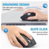 INFINMIND Wireless Side Scroll Mouse with Multi-Device, Ergonomic Computer Mice with Smart Flying Scroll, Quiet Click for Computer, Laptop, iPad, Tablet, MacBook (Grey) - Retail: $26
