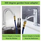 34 Inch GHT thread Garden Hose Adapter with Aerator, 360 Degree Swivel Faucet to Garden Hose Adapter,Sink Garden Hose Attachment Connection for Bathroom Kitchen - Retail: $10