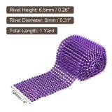 uxcell 1 Yard Sew Stitch on Cone Spikes Studs, 12Rows Plastic Flat Back Spike Rivet Punk Trim Ribbon for DIY Clothing, Bags, Shoes Decoration, Purple - Retail: $15