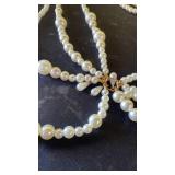 Elegant Multi-Strand Pearl Necklace with Gold Accents - Retail: $25