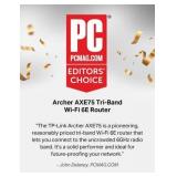 TP-Link AXE5400 Tri-Band WiFi 6E Router (Archer AXE75), 2025 PCMag Editorsft Choice, Gigabit Internet for Gaming and Streaming, New 6GHz Band, 160MHz, OneMesh, Quad-Core CPU, VPN and WPA3 Security - R
