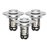 Hibbent 3 Pack Upgraded 3 in 1 Bathroom Sink Drain Strainer, Universal Pop Up Stopper with Removable Stainless Steel Filter Basket Hair Catcher, Sink Plug for 1.1ftft~2.36ftft Basin, Brass Core, Chrom