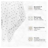 MOZAH Organic Muslin Swaddle Blankets - Baby Extra Large 47x47 inches - Baby Swaddle Blanket - Stars, Stripes, Dots, Grey - Unisex Muslin Blankets Girl or Boys