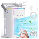 Yestono Portable Air Conditioners,3-Speed Small AC Fan, Portable Air Cooler with Remote,Timer function,7-Color Night light,3-Level Mist modes,Personal Air Conditioner for Bedroom,Office,Room,Camping.