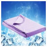 LUXEAR Cooling Blanket for Hot Sleepers Night Sweats Japanese Q-Max0.5 Arc-Chill Cooling Fiber Keep AdultsChildren Cool Twin Size Cool Summer Blanket 59 X 79in Soft Breathable All-Season-Purple - Reta