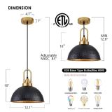 ALAISLYC Black Pendant Lights Kitchen Island Industrial Adjustable Height Vintage Farmhouse Dome Hanging Light Fixtures for Barn, Dining Room 3 Packs - Retail: $100