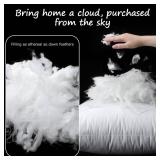 Artscope Synthetic Down Pillow Insert, 20x20 Down Alternative Throw Pillow Insert. Ultra Soft Fluffy Sleeping Pillow with 100percent Cotton Cover, Decorative Pillows Set of 1-White. - Retail: $36