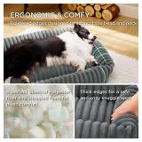 Bedsure Cute Dog Bed for Large Dogs - Washable Furry Puppy Beds, Rectangle Orthopedic Corduroy Fleece Pet Beds with Removable Zipper Cover, 36x27x8inches, Warm Grey - Retail: $60