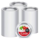 Sabary 600 Count Clear Plastic Plates 6 Inch Plastic Dessert Plates Round Clear Disposable Dinner Dish for Home Wedding Christmas Party Picnic Restaurant Catering - Retail: $46