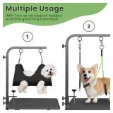 Adjustable Dog Grooming Arm with Clamps: 42\ Height-Adjustable Pet Grooming Stand with Hammock and No-Sit Haunch Holders, Ideal for Home Grooming, Trimming, and Nail Clipping (Table Not Included) - Re