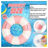 2 PCS Large 33 inch Inflatable Pool Floats for Swimming Pool Party Lake Beach Adults - Floaties Pool Tubes Swim Rings Tubes Floaties for Beach Pool Party Decorations (Pink, 100) - Retail: $18