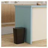 ITCPRL Bathroom Trash Can with Lid, 2 Pack 4 Gallons15 Liters Garbage Can with Pop-Up Lid, Small Plastic Trash Can, Slim Trash Bin Waste Basket for Bathroom, Bedroom, Office, Living Room(Black) - Reta